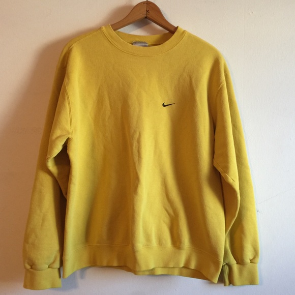 yellow nike crew neck sweater